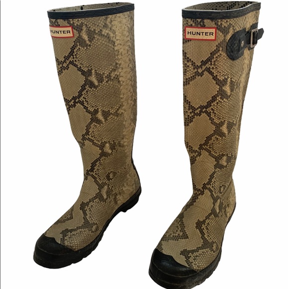 Hunter Shoes - Hunter Snakeskin Print Rainboots